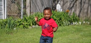 Young boy playing